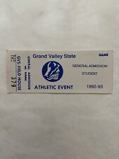 1992-93 Grand Valley State University Athletic Event Ticket Stub Excellent! 👀!