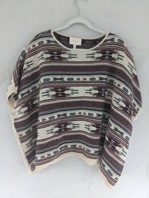 Poncho Pullover Para Mujer Skies Are Azul Capa Chal Diseño Geométrico Talla Única  Foto 1 de 4