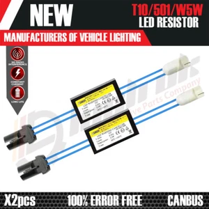 2 LED T10 501 ERROR CANCELLERS LOAD RESISTORS SIDE LIGHTS NO ERROR - Picture 1 of 6