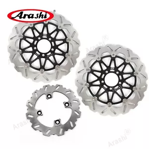 Fit Kawasaki Ninja ZX-12R 2000 - 2003 ZX12R Front Rear Brake Disc Rotor BLACK - Foto 1 di 12