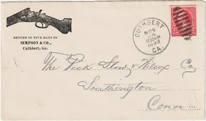1899 Cuthbert GA 9 bar ovl grid cl Illust Advt Shotgun SIMPSON & CO (d118) - Picture 1 of 2