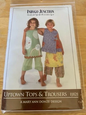 Indygo Junction 'Uptown Tops & Trousers' Sewing Pattern IJ821 Sz 2-6 Girls NEW  - Image 1 of 2
