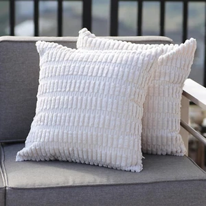 Set of 2 Decorative Throw Pillow Covers Quilting Velvet Cushion Covers Pillowcas - Picture 1 of 4