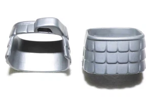 04091, 2x Rüstung, Panzerung, Unterteil, Samurai, Mongole, silber - Picture 1 of 1