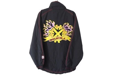 Chaqueta De Colección O'NEILL Surf Talla L Negra Logo Grande Años 90 Surf The White World Foto 1 de 4