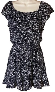NEW WOMENS SIZE M ROMPER BY L LOVE BLACK & WHITE PATTERN FREE USA SHIPPING - Picture 1 of 5