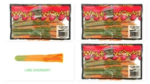 (3) Unopened Packs Wave Plastics 3" Tiki-Tube Swirl Series Lime Sherbert New - Picture 1 of 3