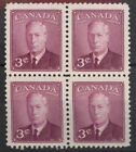 Canada 1949 George Vi 3C Block Of 4 Sg 416 Mnh Mint C214 *Combined Postage*