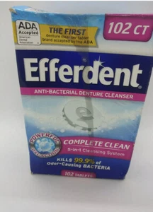 Open Box Efferdent Original Anti-Bacterial Denture Cleanser Tablets 102 Count - Picture 1 of 1