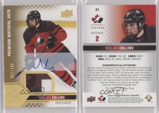 2022 Upper Deck Team Canada Juniors Men's U-18 /199 Nolan Collins #31 Patch Auto