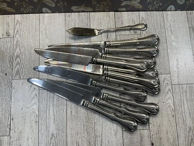 Reed & Barton BRISTOL MATTE 11 Knives 18/8 Stainless Flatware Dinner & 1 Spread - Image 1 of 4