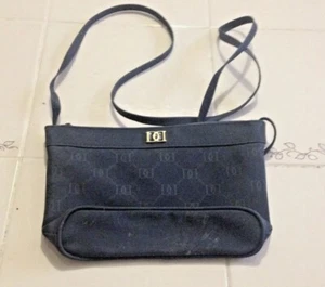 WOMEN'S NAVY BLUE PURSE HAS A DD EMBLEM AND MONOGRAM - Picture 1 of 1