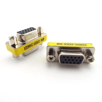 1pcs VGA SVGA 15 Pin Female to Female F/F Mini Gender Changer Adapter Connector - Image 1 of 4