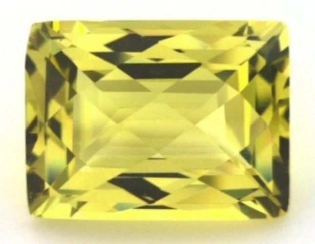 LEMON QUARTZ 10 x 8 MM BAGUETTE CUT CHECKERBOARD TOP ALL NATURAL AAA - Image 1 of 1