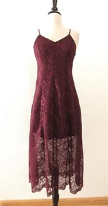 Anthropologie Midi Dress New Size Small XS Lace Burgundy Chic Classy Bridgerton - Picture 1 of 5