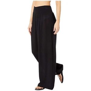 Lauren Ralph Lauren Damen Cover-Up Smocked Waist Pant XL Schwarz Crinkle Rayon Neu - Bild 1 von 4