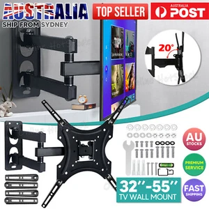 Corner TV Wall Mount Bracket Tilt Swivel 32 37 40 43 48 50 52 55" Plasma LCD LED - Picture 1 of 10