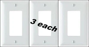 lot of 3 Pass & Seymour TP26-W Wall Plate, Decorator Opening, White Nylon - Picture 1 of 4