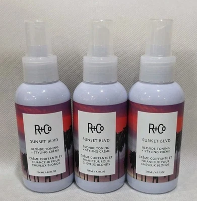 3 Bottles - R+Co Sunset Blvd Blonde Toning Styling Creme 4.2oz/124ml | Free S/H - Image 1 of 4