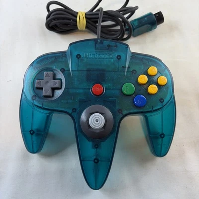 Controle Nintendo 64 azul gelo fabricante de equipamento original N64 testado funcionando bastão apertado autêntico - Imagem 1 de 4