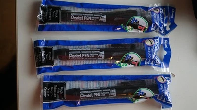 3 x Pentel Stift NX5 NX5-AO schwarz einziehbar nachfüllbar nagelneu im Beutel - Bild 1 von 4