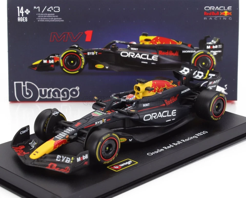 MODELLINO AUTO STATICO BURAGO RED BULL F1 RB20 2024 VERSTAPPEN VETRINA 1:43 - Immagine 1 di 4