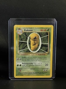 Kakuna - 33/102 - Uncommon - Unlimited Edition Base Set Pokemon Moderately Playe - Picture 1 of 1