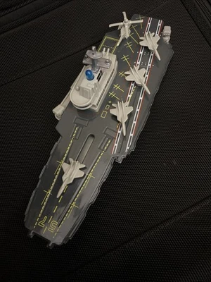 USS Aircraft Carrier Toy #57 Battery Op Lights Sounds Friction Navy Ship Marine - Image 1 of 4