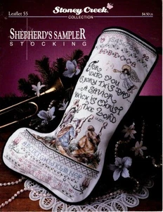 CROSS STITCH STONEY CREEK COLLECTION #55 SHEPHERD'S SAMPLER STOCKING - Picture 1 of 1