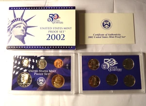 2002 Clad Proof Set U.S. Mint Original Government Packaging OGP COA - Picture 1 of 3