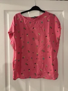 Laura Ashley Women’s Pink Pineapple Floral Top - Size 16 -Summer Print , Holiday - Picture 1 of 3