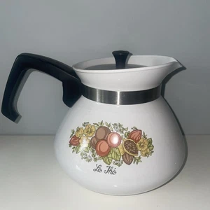 Vintage Corning Ware 6 Tassen Teekanne/Kaffee Le The` Spice of Life P-104 mit Deckel RAR! - Bild 1 von 8
