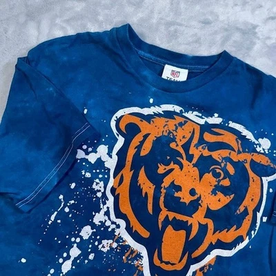 Chicago Bears NFL Team Apparel T-Shirt Mens Size M Blue Tie Dye Graphic Tee - Image 1 of 4