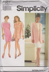 Simplicity 7661..Plus Size 18 20 22 24..Ladies Dress and Jacket *UNCUT* - Picture 1 of 2