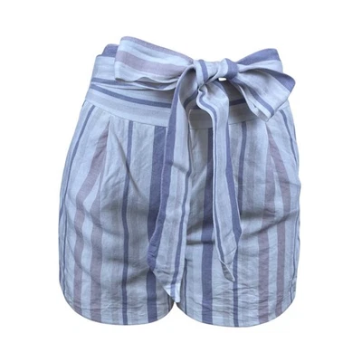 Express женщин светло-фиолетовый в полоску высокая талия бумажный мешок шорты размер 6 - Изображение 1 из 4