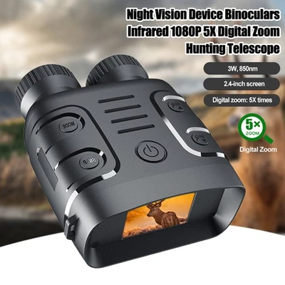1080P Night Vision Goggles Infrared Digital 5X Zoom Binoculars w/ 2.4 LCD Screen - Image 1 of 4
