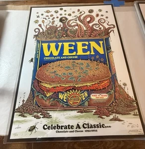 🍔 DOODLED🍔 Ween Chocolate & Cheese Poster 30th Anniversary ##/123 signiert EMEK - Bild 1 von 5