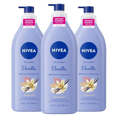 Loción corporal para mujer NIVEA con infusión de aceite de vainilla y almendras,...  Foto 1 de 4