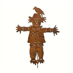 Vogelscheuchen Garten Pfahl, Metall Hof Schild Herbst Halloween Erntedank 3303 - Bild 1 von 6