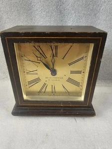 Antike Seth Thomas alles Original Uhr, Aufzieh Gold Zifferblatt 4 Juwelen 8 Tage 1920er - Bild 1 von 12