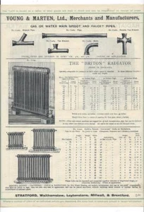 Vintage Architectural Advert Young and Marten Stratford Cast Heating Radiators - Picture 1 of 1