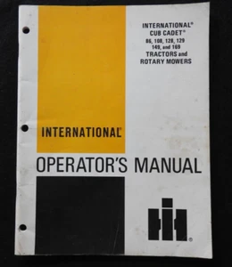 1971-1974 GENUINE IH CUB CADET 86 108 128 129 149 169 TRACTOR OPERATORS MANUAL - Picture 1 of 6