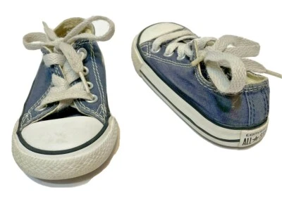 Converse All Star Infant Toddle Blue Canvas Lace Up Sneakers Size 5 - Image 1 of 4