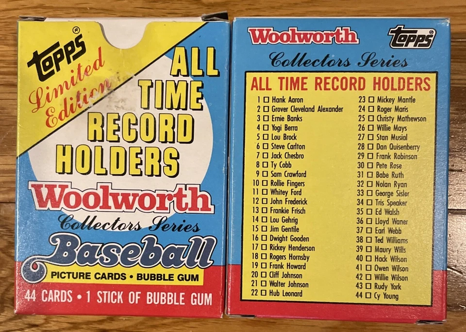 1985 TOPPS ALL TIME RECORD HOLDERS WOOLWORTH Collectors Series Baseball Set MLB - Image 1 of 2