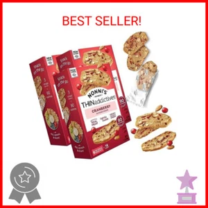 Nonni's THINaddictives Almond Thin Cookies - 3 Boxes Cranberry Almond Biscotti C - Picture 1 of 2