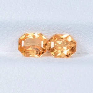 Coppia ottagonale fantasia granato mandarino naturale arancione Fanta migliore lucentezza 1,02 ct..!! - Foto 1 di 2
