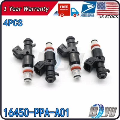 Nuevos inyectores de combustible 4 piezas aptos para Honda CRV CR-V 2002-2004 2,4 L L4 16450-PPA-A01 Foto 1 de 4