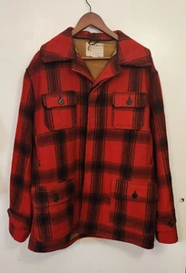 Bemidji Woolen Mills Wool Hunting Jacket Lined Flannel Coat sz 44 Buffalo Plaid - Picture 1 of 18