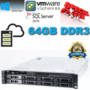 Dell PowerEdge R720 DUAL Xeon E5-2690 3.80GHz Turbo 64GB DDR3 16TB SAS 3.5" - Picture 1 of 5