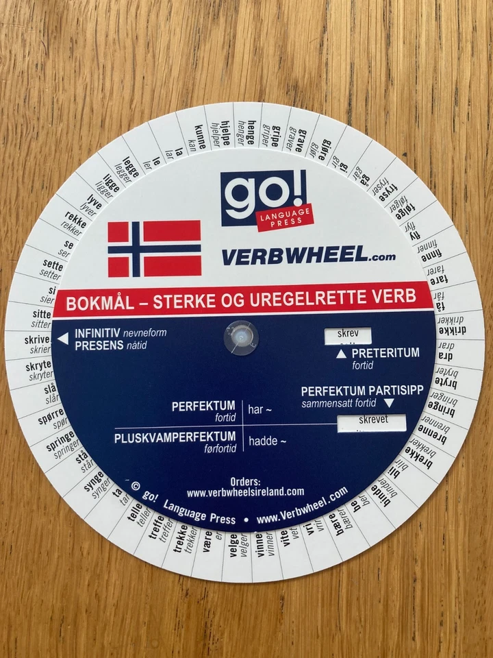 Norwegian Irregular Verb Wheel- Bokmal - Sterke Og Uregelrette Verb - Image 1 of 1